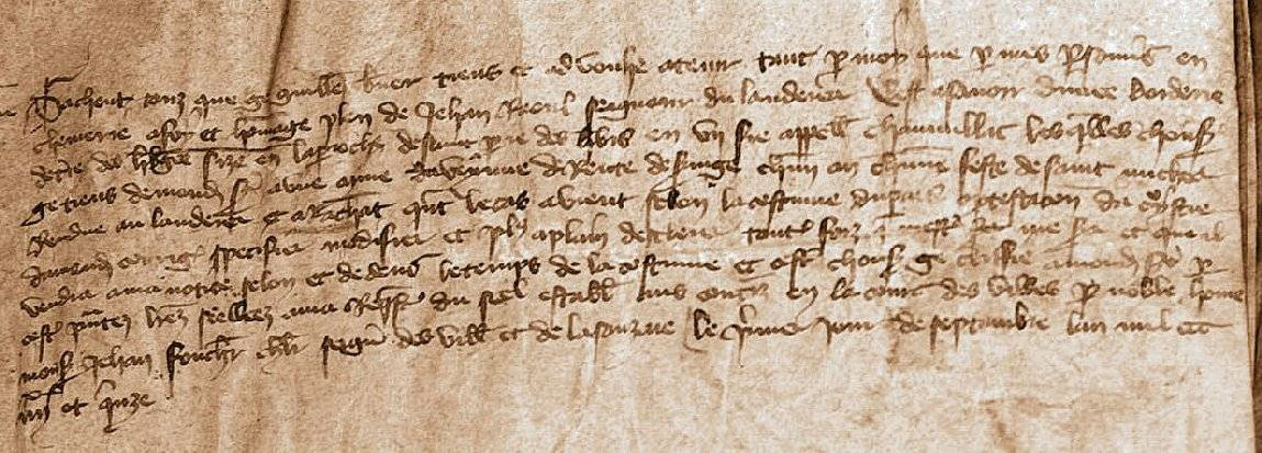 1395 - Aveu du fief de Chenillac au sieur du Landreau