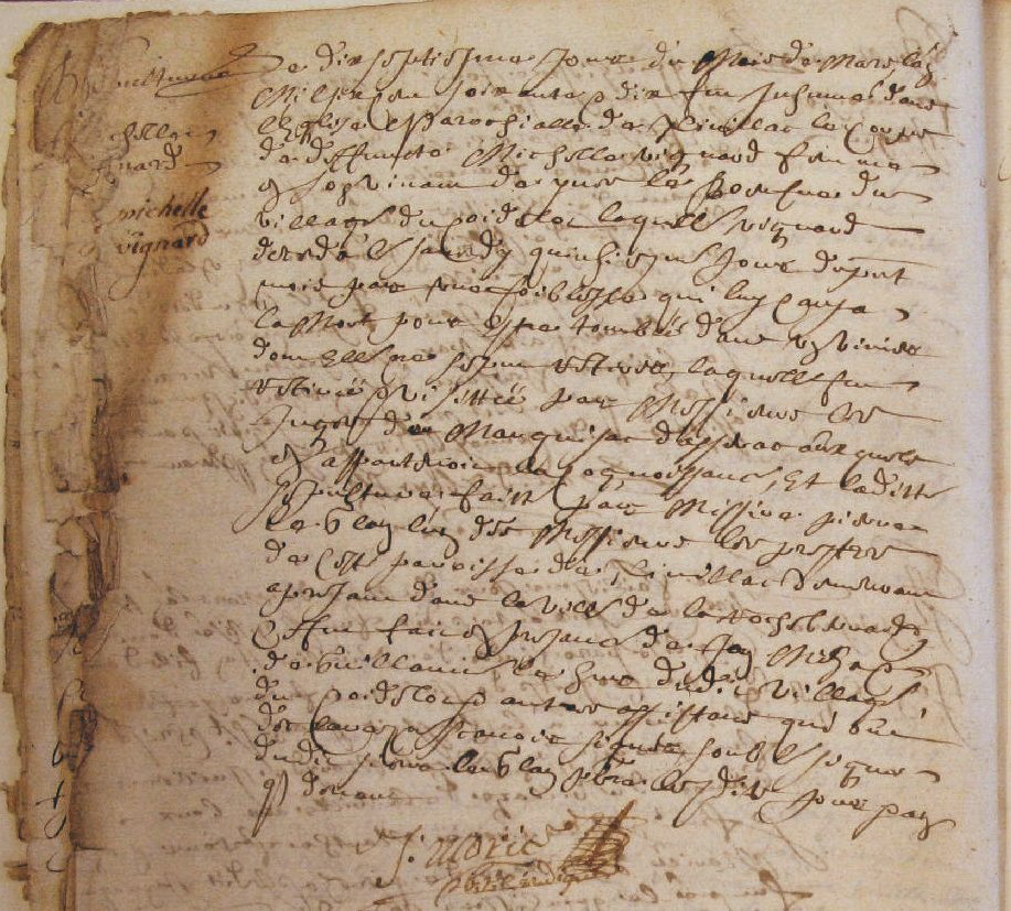 1670 - Acte de sépulture - Paroisse de Nivillac - Morbihan